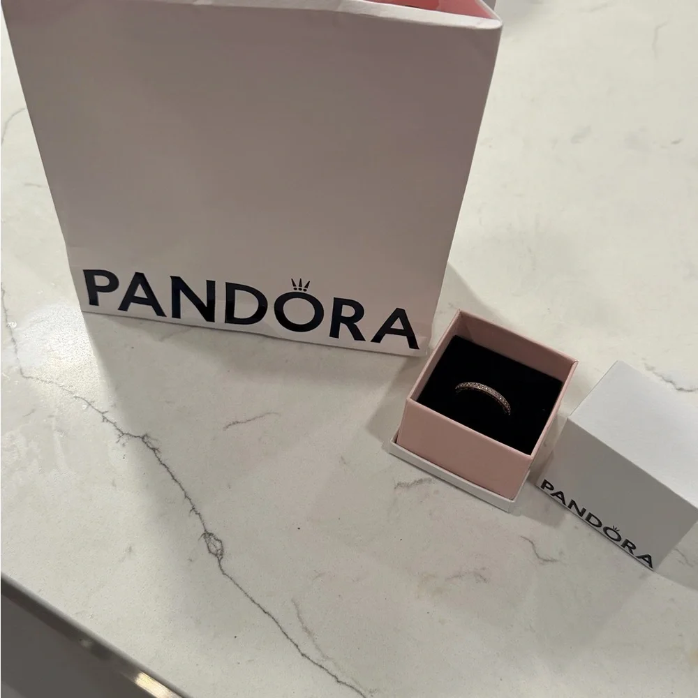 Pandora Rose SZ 7 Gold and Diamond Women's Ring
